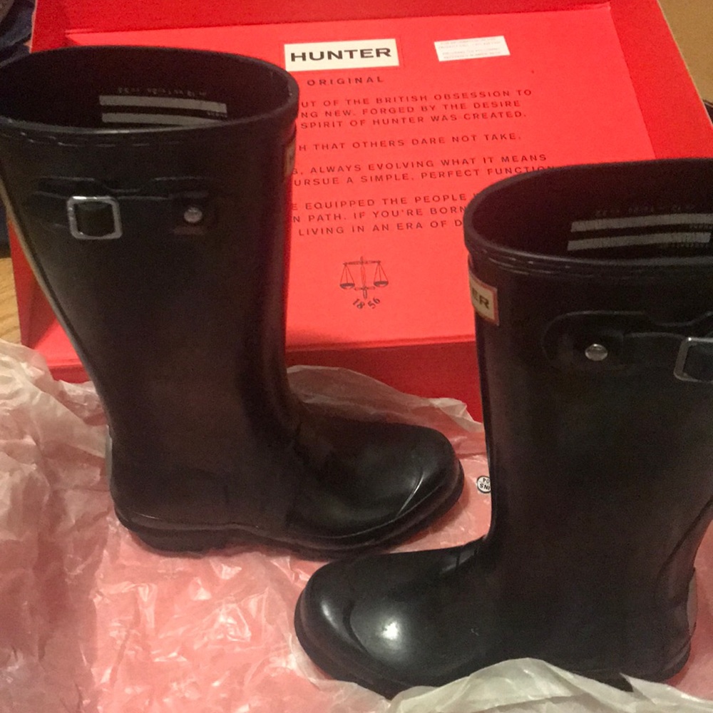 Kids hunter boots original gloss black